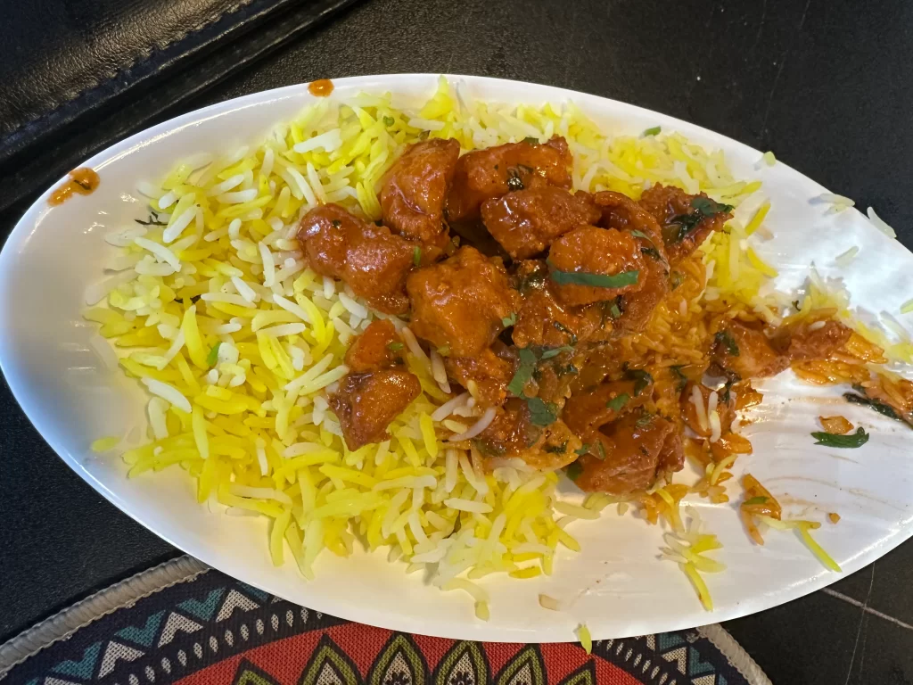 photo of Chicken 65 Biryani at Bollywood cafe Indian restaurant located at Magic city park, Tashkent city
